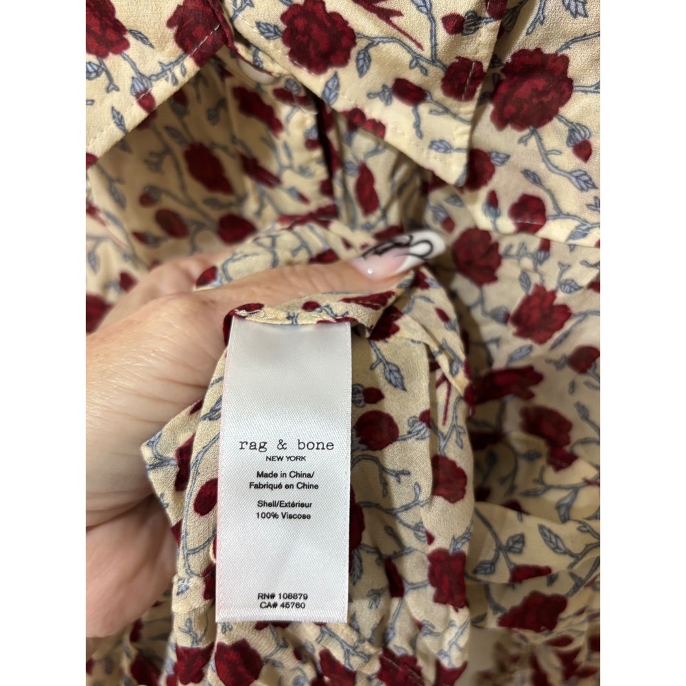 Rag & Bone Farren floral button-up M - Picture 4 of 6